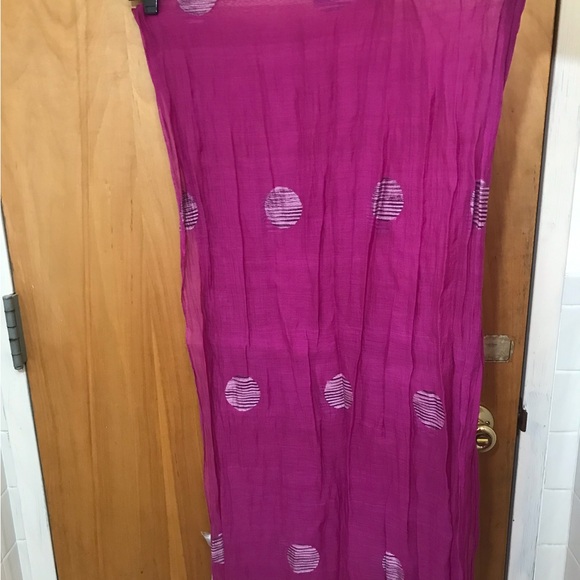 Eileen Fisher Handwoven Organic Cotton Silk Jamdani Scarf Pink Lightweight Boho - Picture 3 of 12